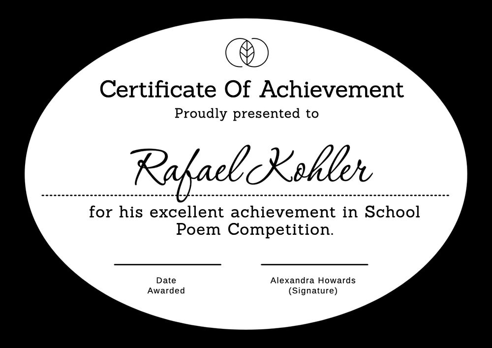 Certificate of achievement template, editable design