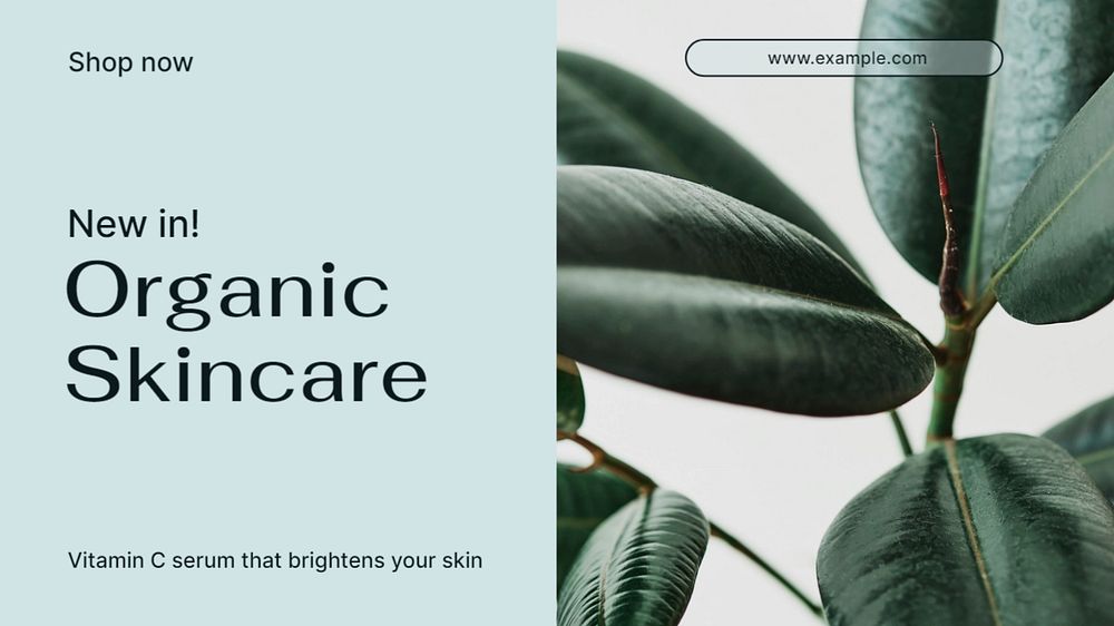 Organic skincare  blog banner template, editable text