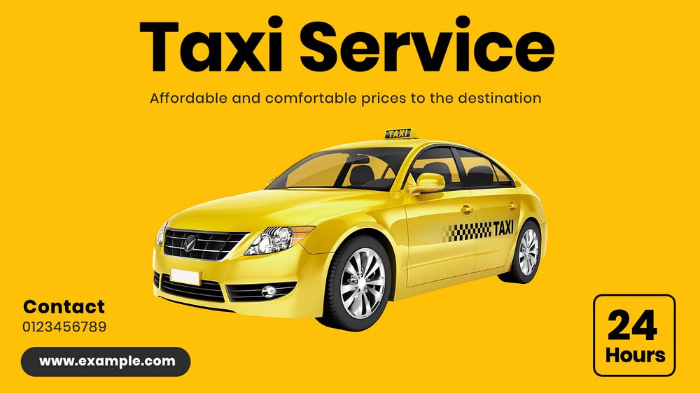 Taxi service Facebook cover template, editable design