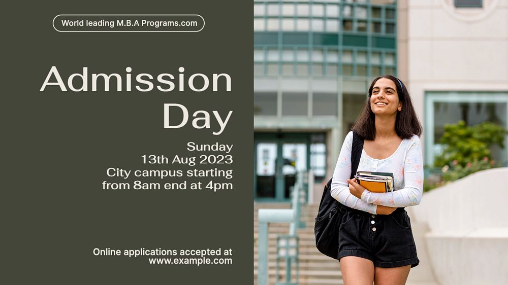 Admission day  blog banner template, editable text