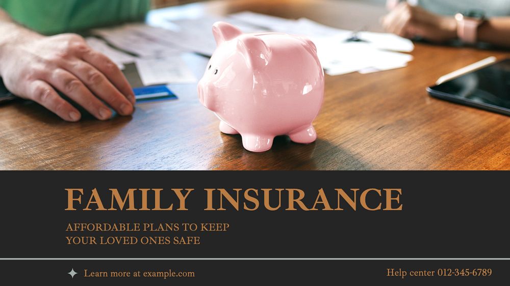 Family insurance  blog banner template, editable text