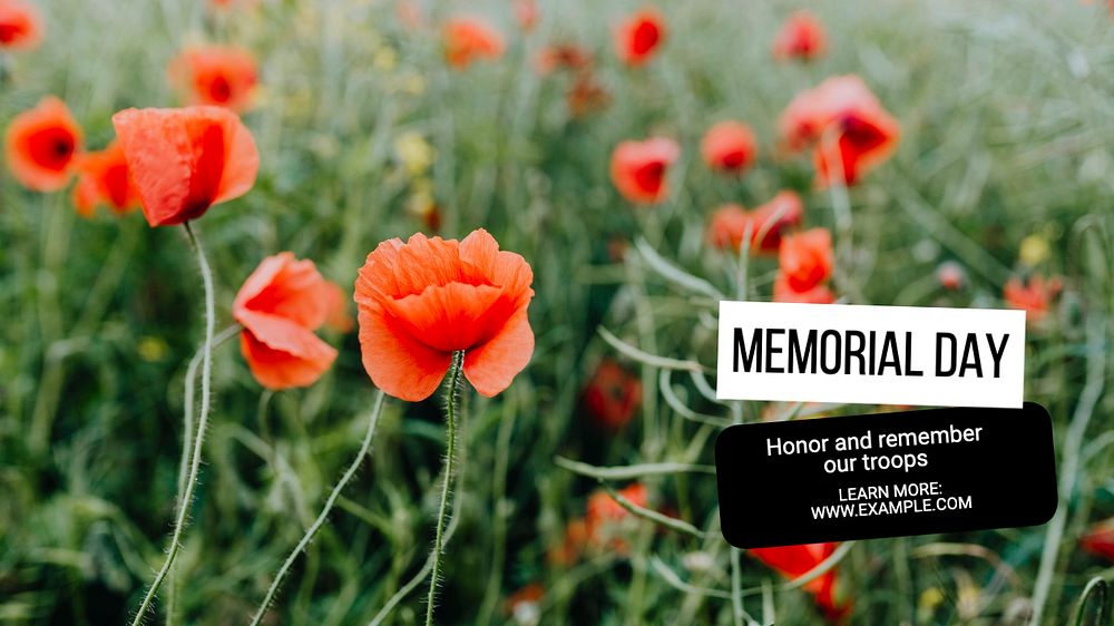 Memorial day  blog banner template, editable text