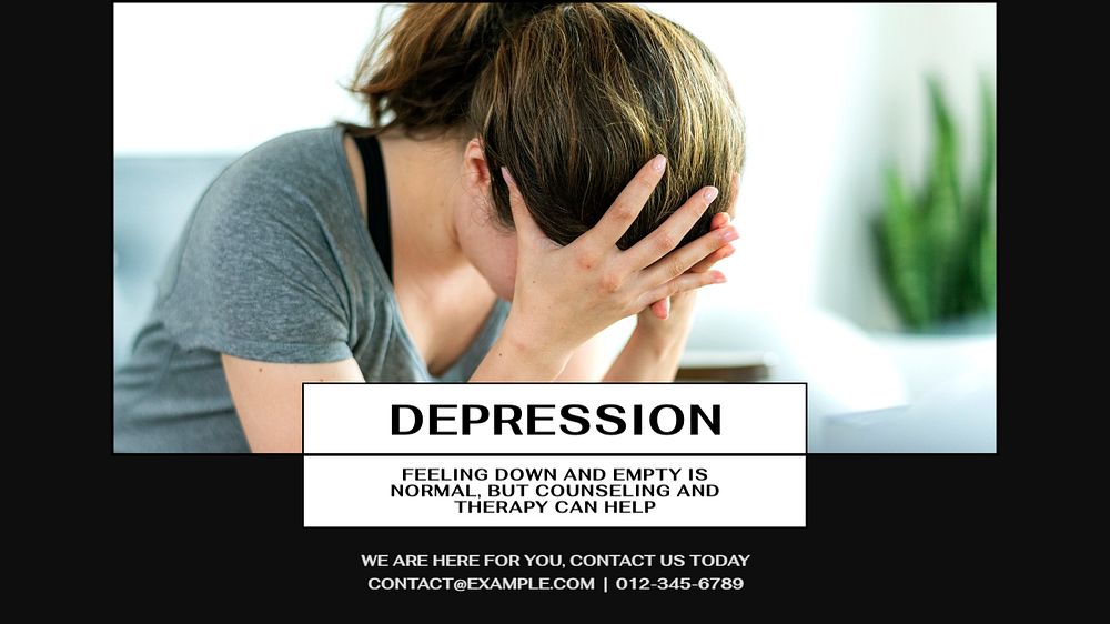 Depression  blog banner template, editable text