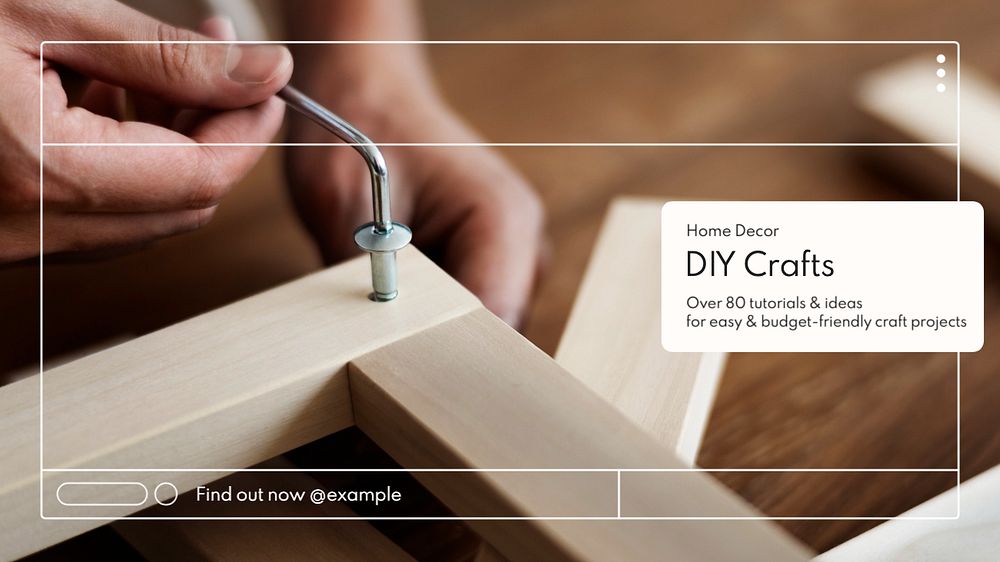 DIY decor crafts  blog banner template, editable text