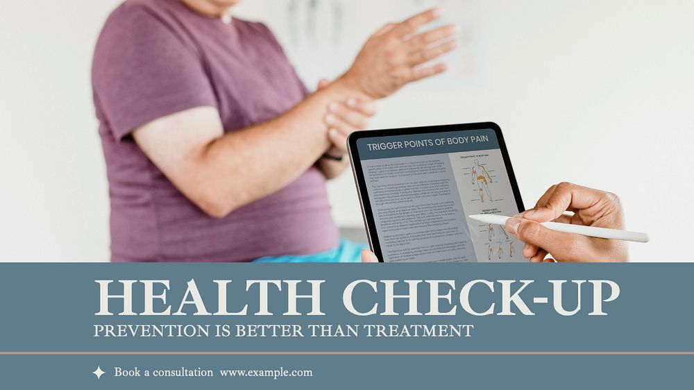 Health check-up  blog banner template, editable text