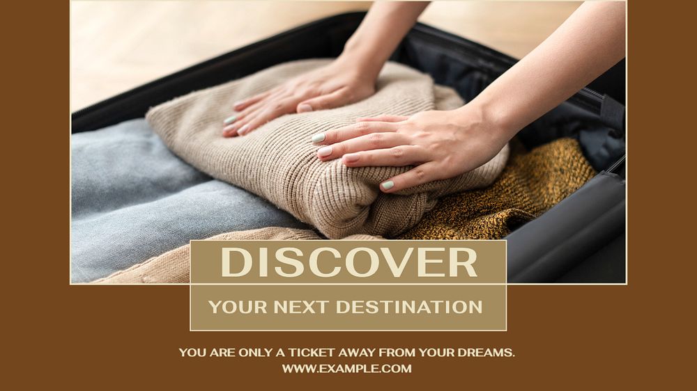 Discover and travel  blog banner template, editable text