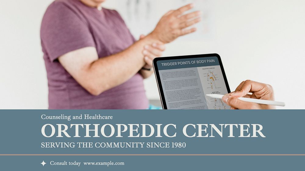 Orthopedic healthcare  blog banner template, editable text