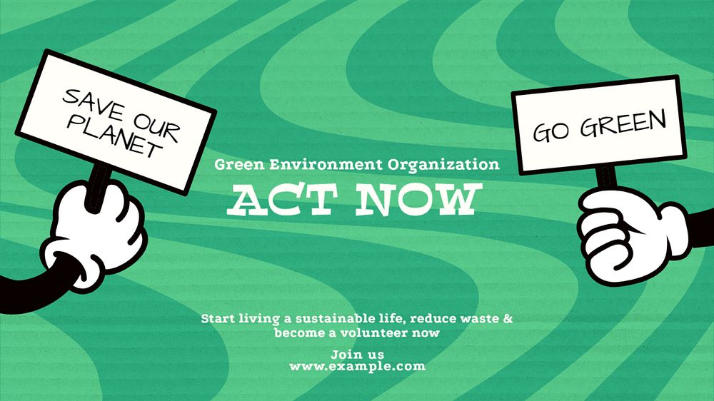 Save earth, environment Facebook cover template, editable design