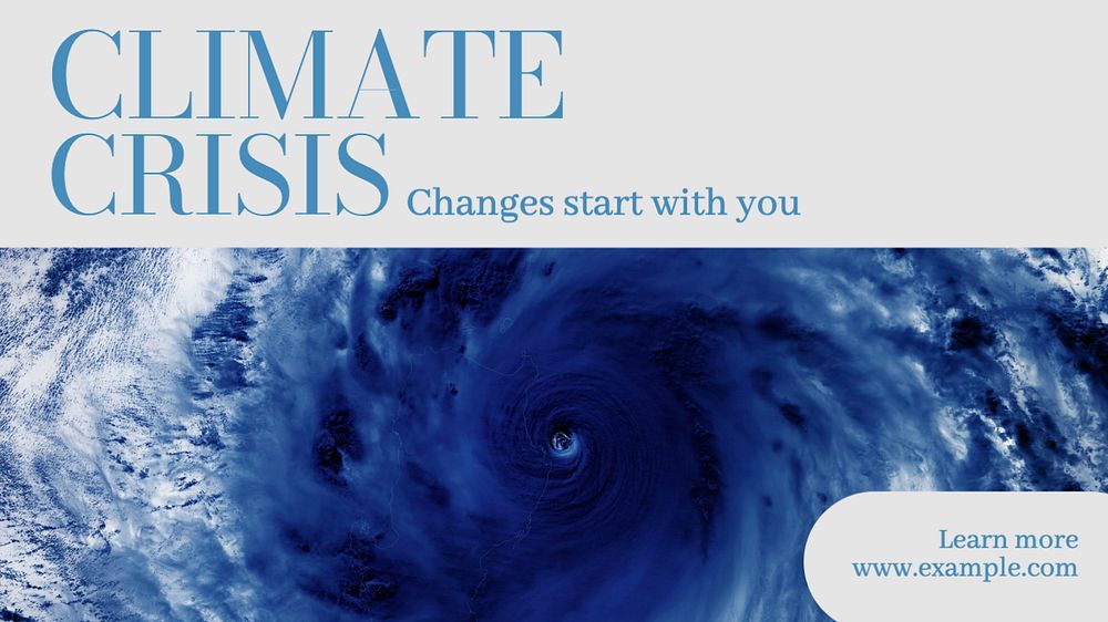 Climate crisis  blog banner template, editable text