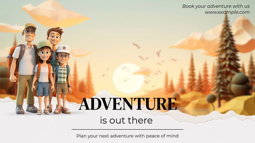 Adventure is out there  blog banner template, editable text