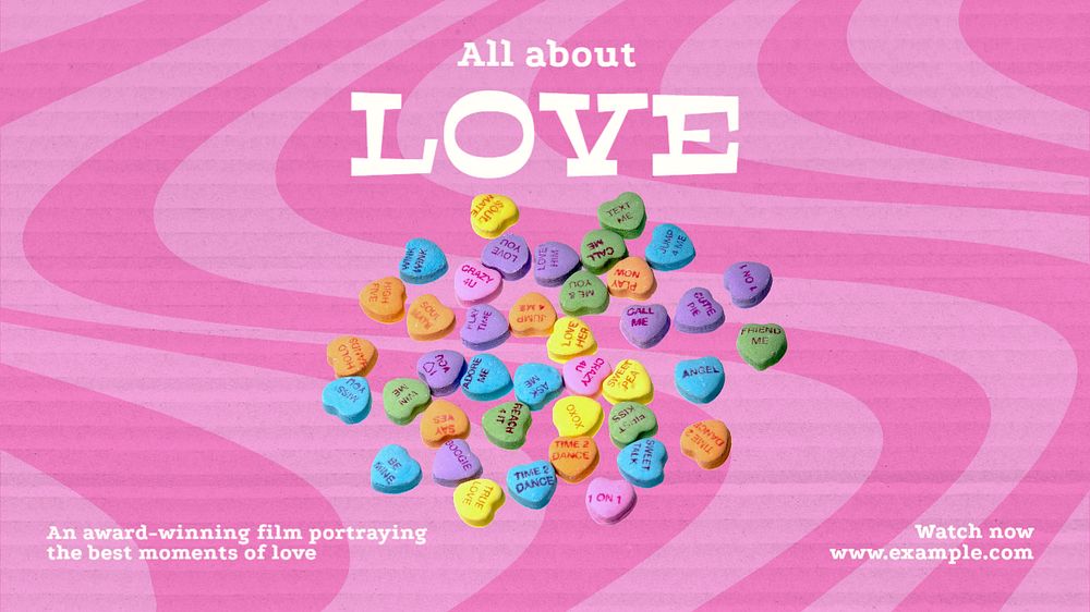 Love film Facebook cover template, editable design