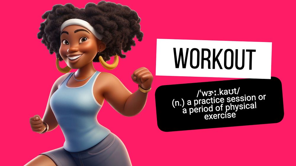 Workout  blog banner template, editable text