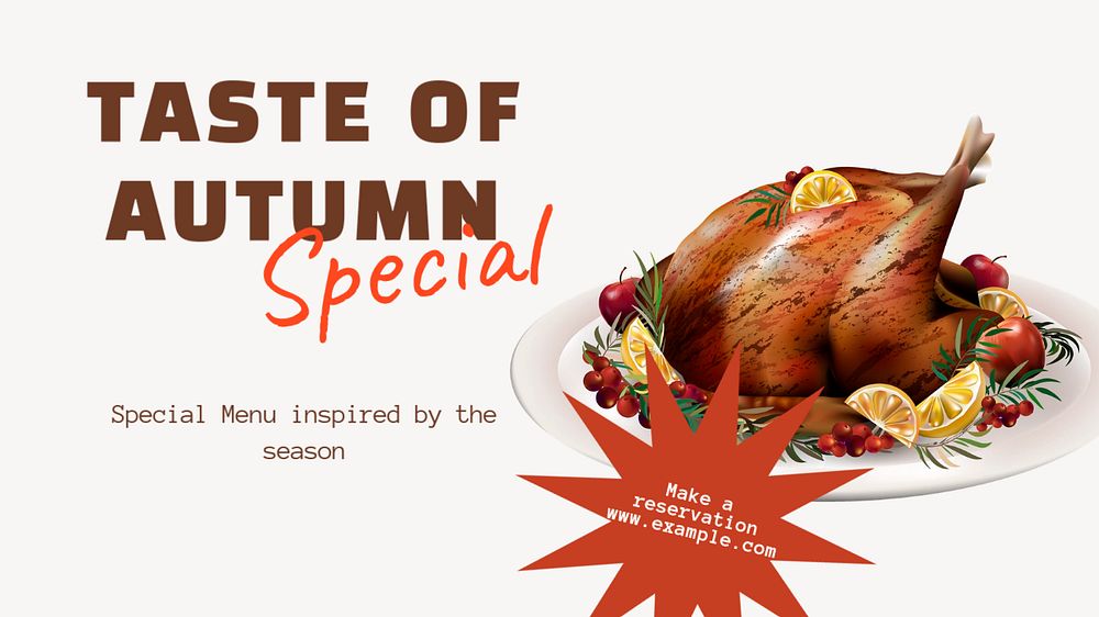 Autumn menu Facebook cover template, editable design