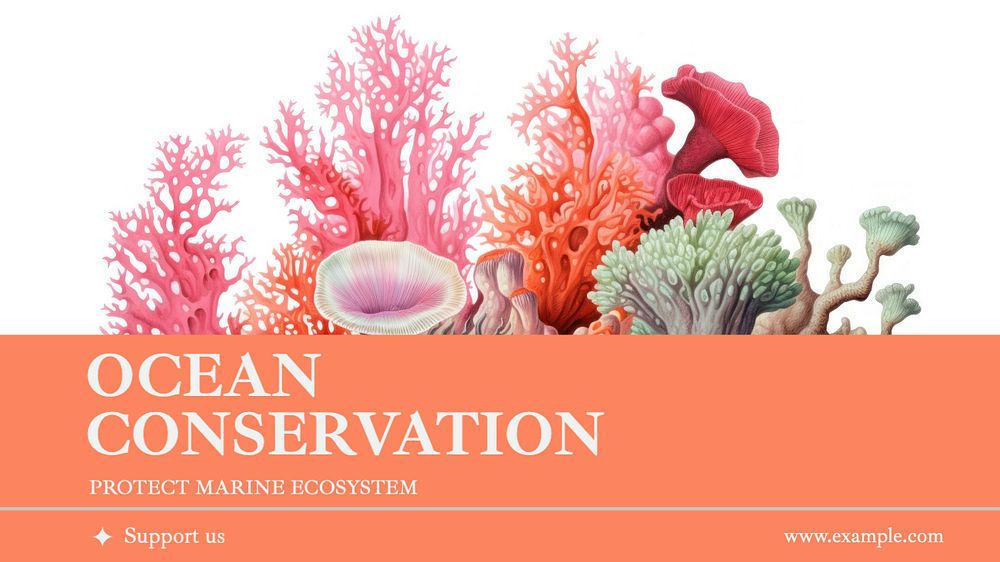 Ocean conservation blog banner template, editable text