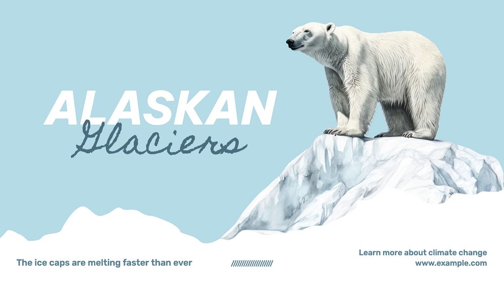 Alaskan glaciers Facebook cover template, editable design