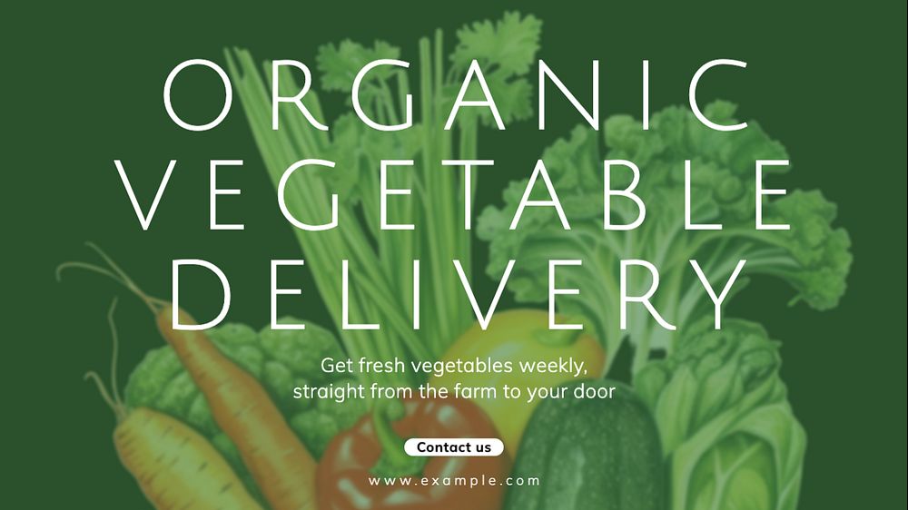 Organic vegetable delivery Facebook cover template, editable design