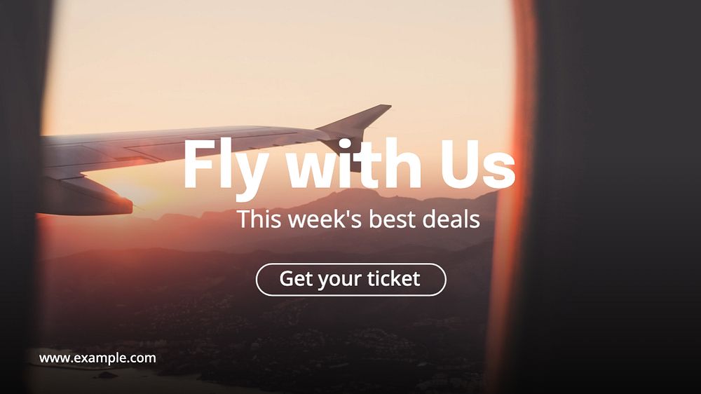 Fly with us  blog banner template, editable text