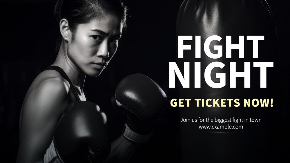 Fight night blog banner template, editable text