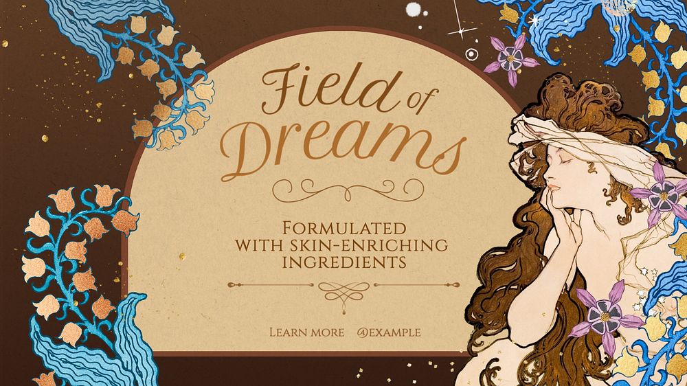 Field of dreams blog banner template, editable text