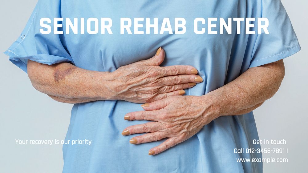 Senior rehab center  blog banner template, editable text