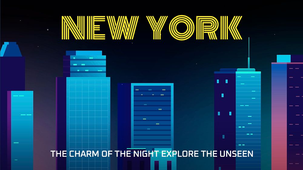 New York travel poster  blog banner template, editable text