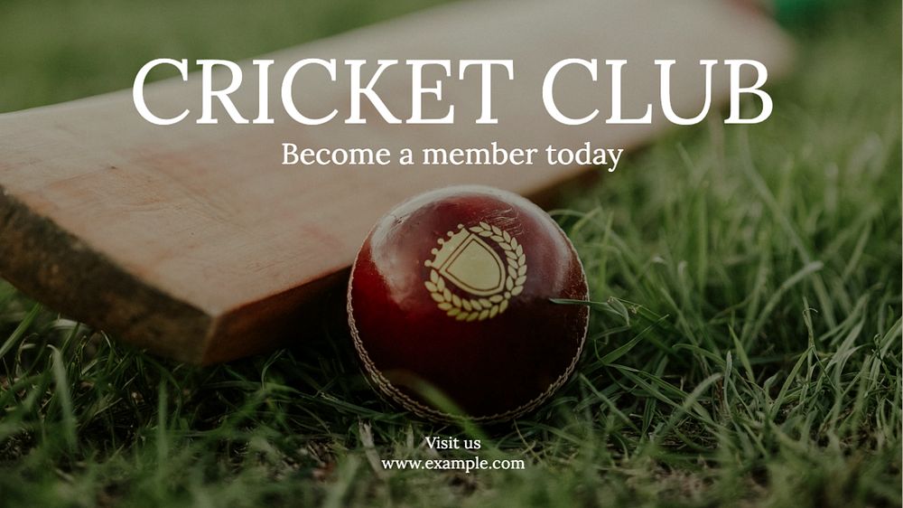 Cricket club  blog banner template, editable text