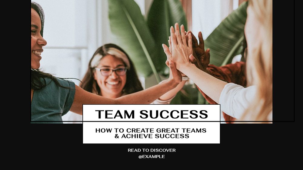 Team success  blog banner template, editable text