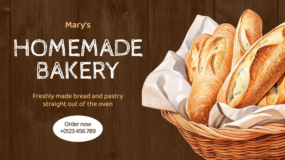 Homemade bakery Facebook cover template, editable design