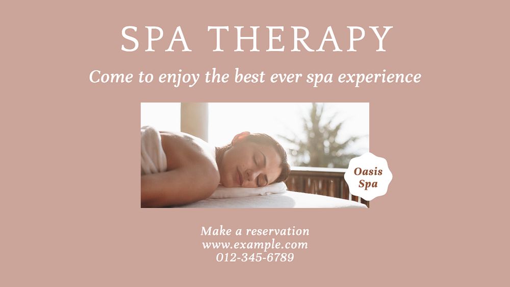 Spa therapy  blog banner template, editable text