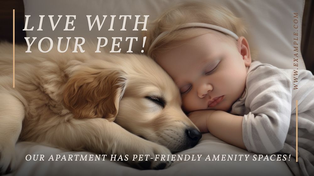 Pet-friendly apartment blog banner template, editable text