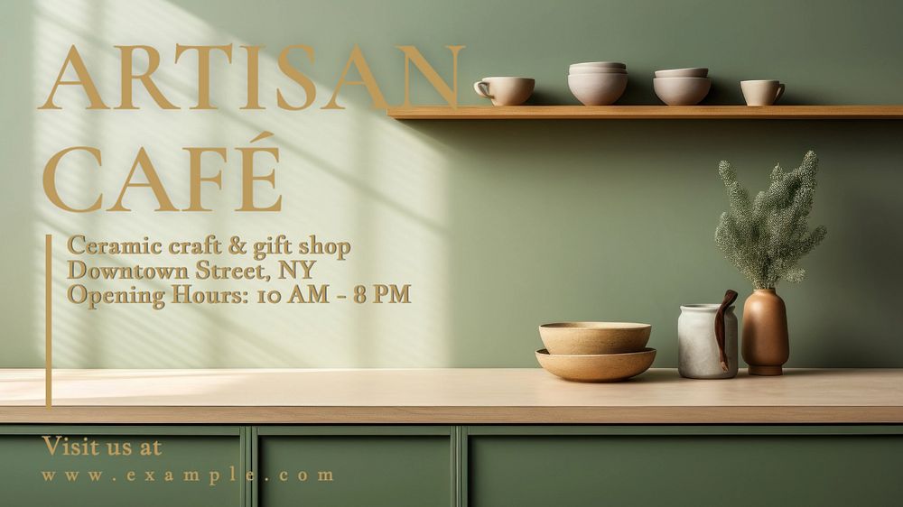 Artisan cafe blog banner template, editable text