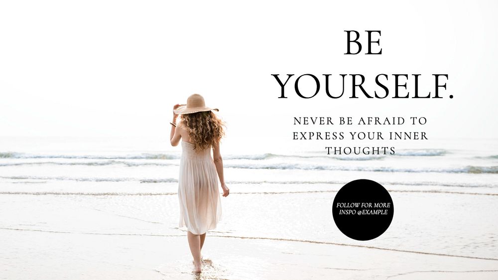 Be yourself  blog banner template, editable text