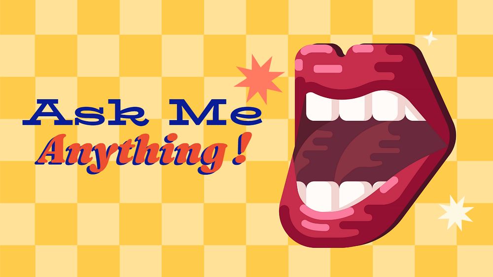 Ask me Facebook cover template, editable design