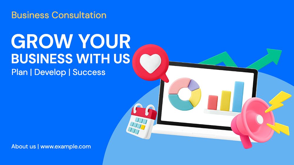 Business consultation Facebook cover template, editable design