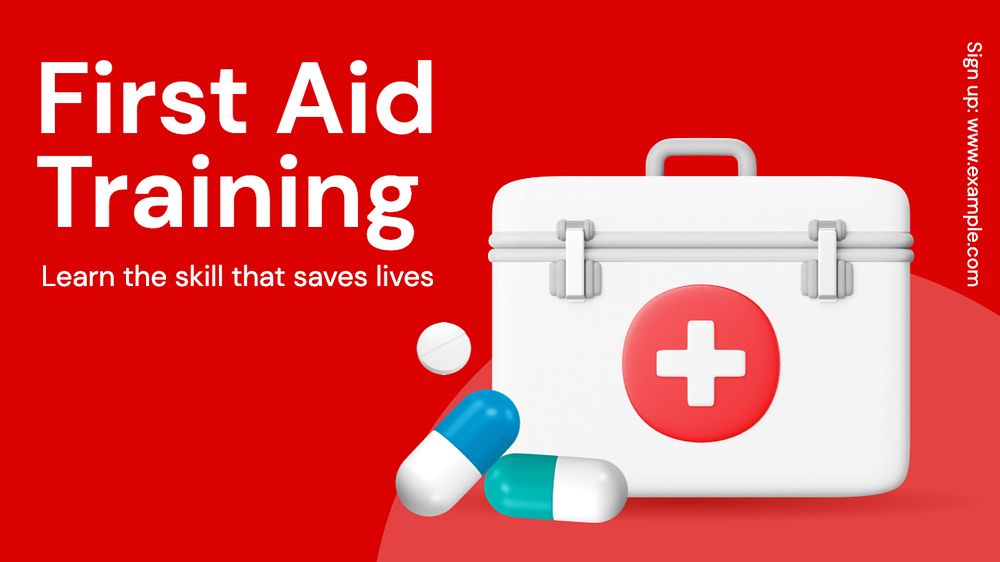 First aid Facebook cover template, editable design