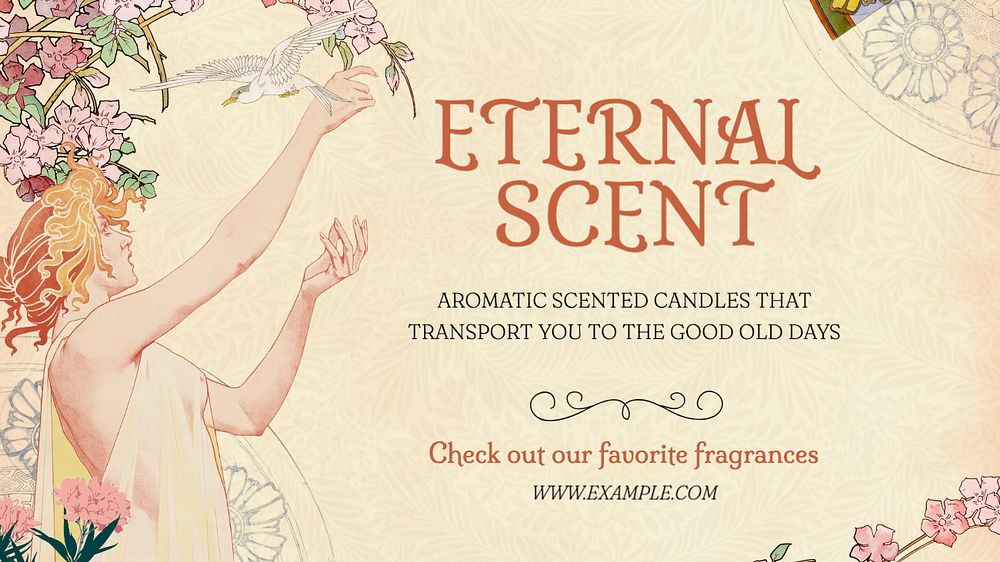 Scented candles blog banner template, editable text