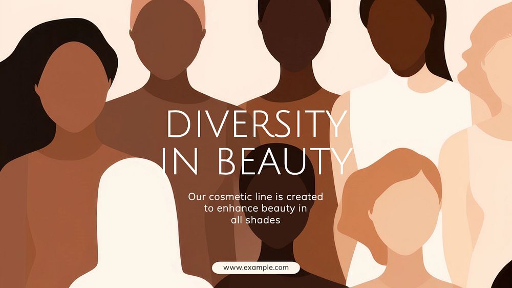 Diversity in beauty blog banner template, editable text