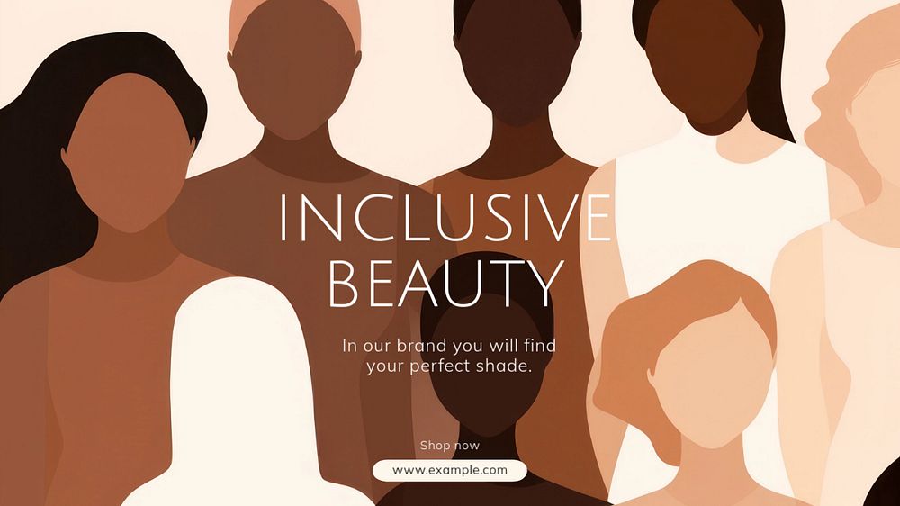 Inclusive beauty blog banner template, editable text