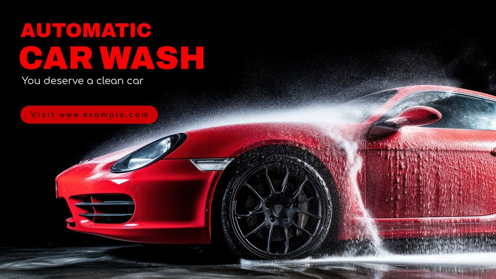 Car wash blog banner template, editable text