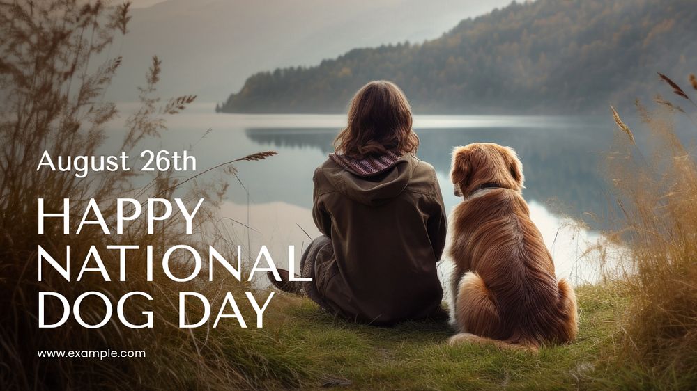 Dog day blog banner template, editable text