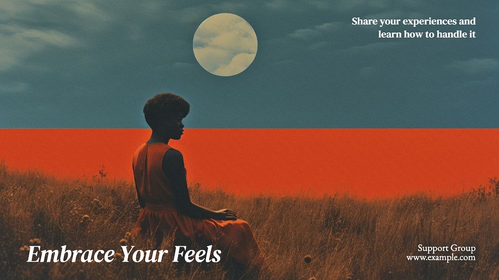 Embrace your feels blog banner template, editable text