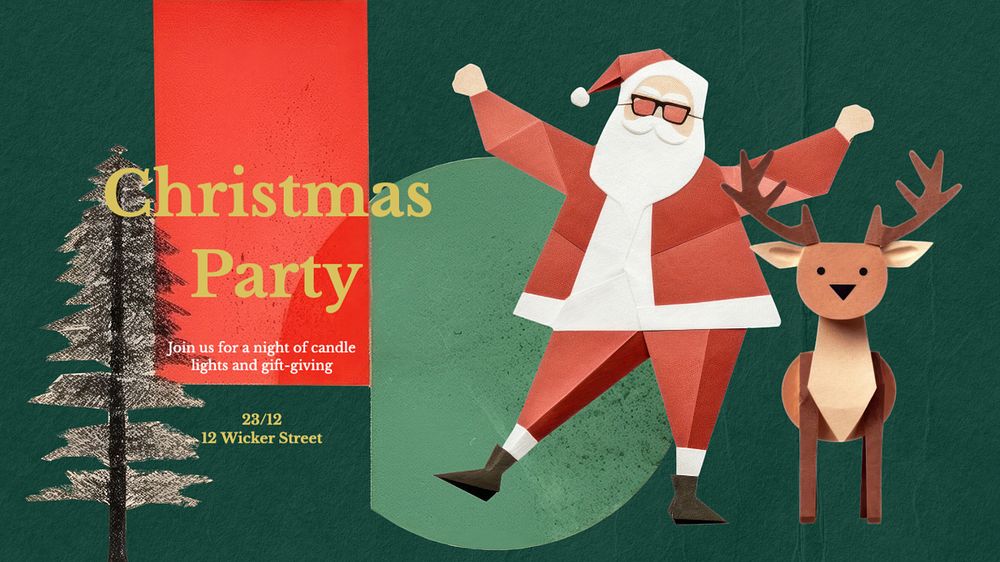 Christmas party blog banner template, editable text