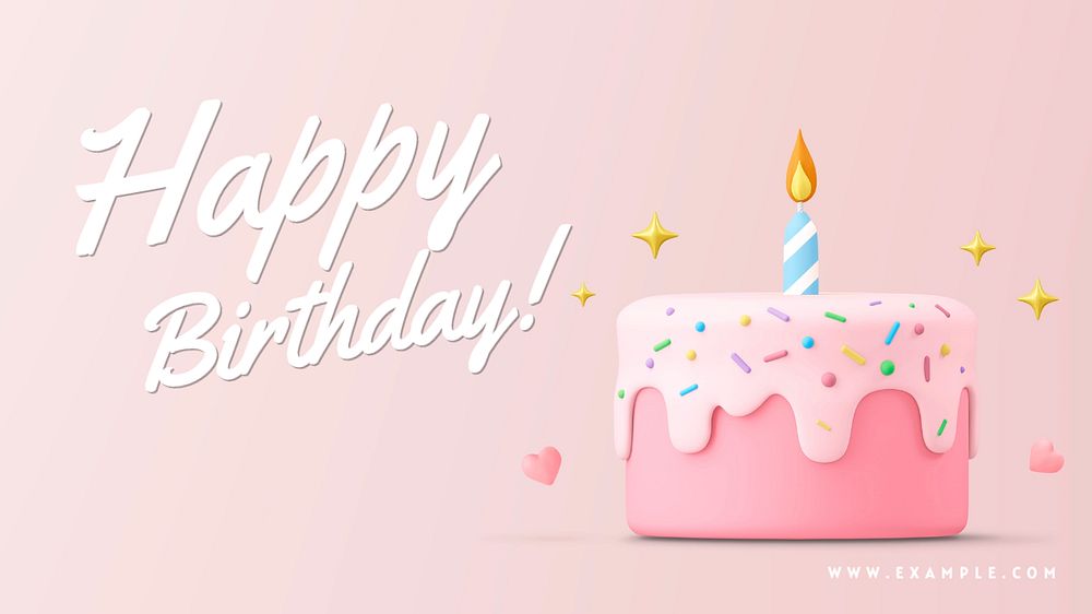 Happy birthday  blog banner template, editable text