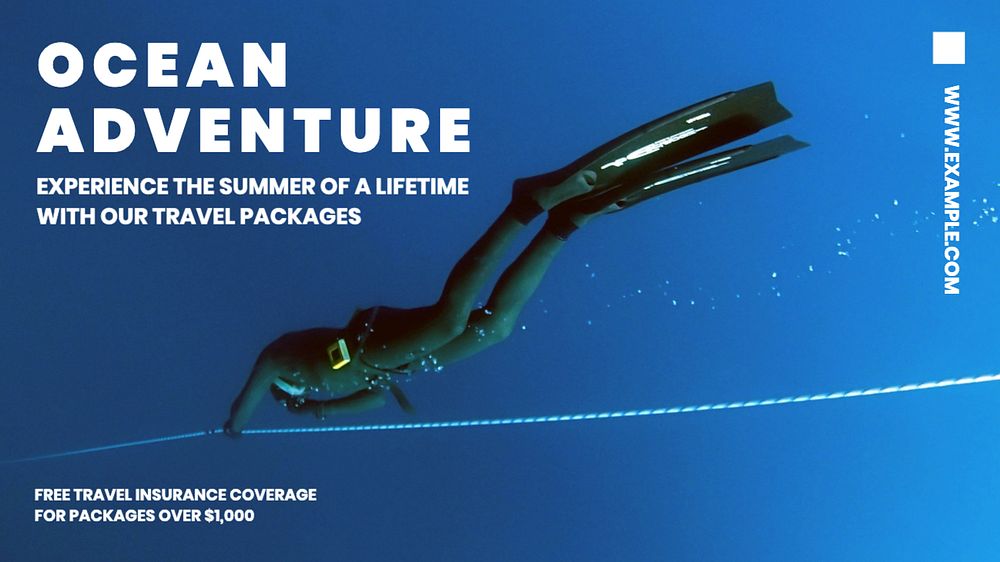 Ocean adventure  blog banner template, editable text