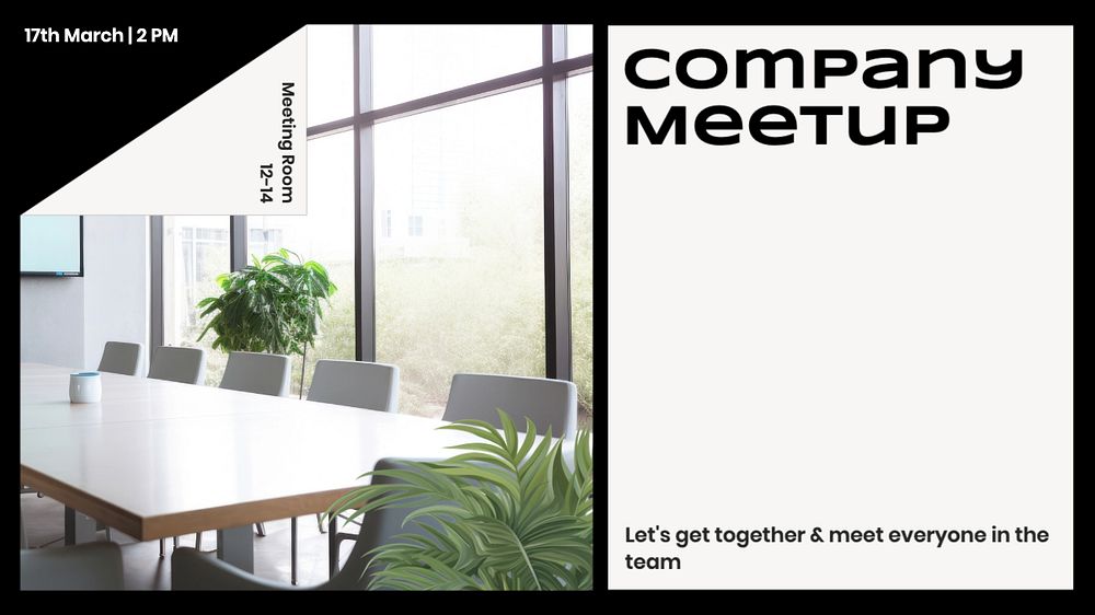 Company meetup blog banner template, editable text