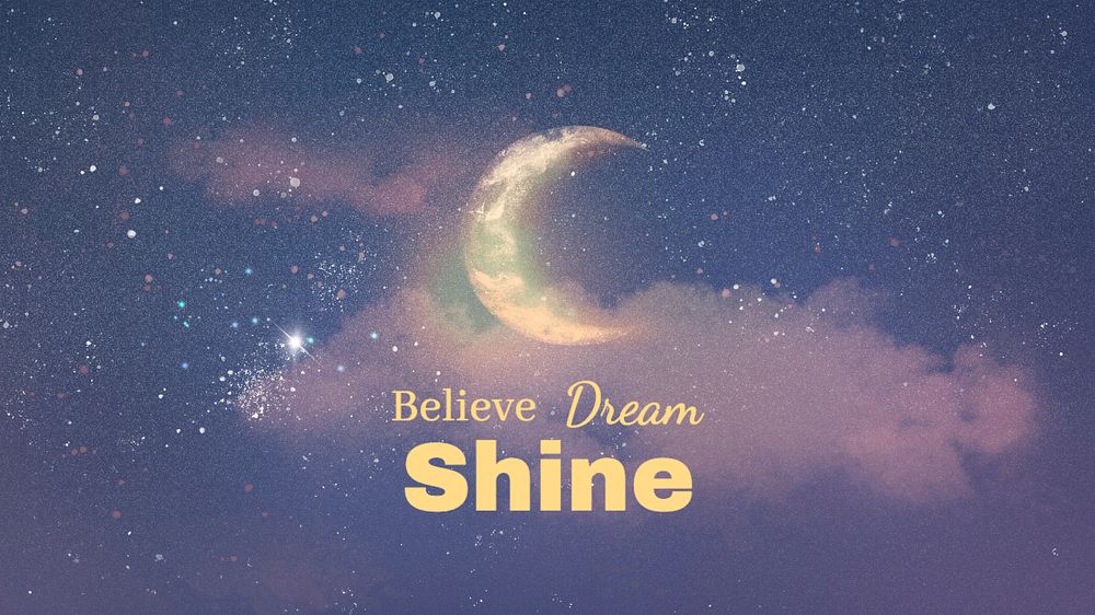 Believe dream shine  blog banner template, editable text