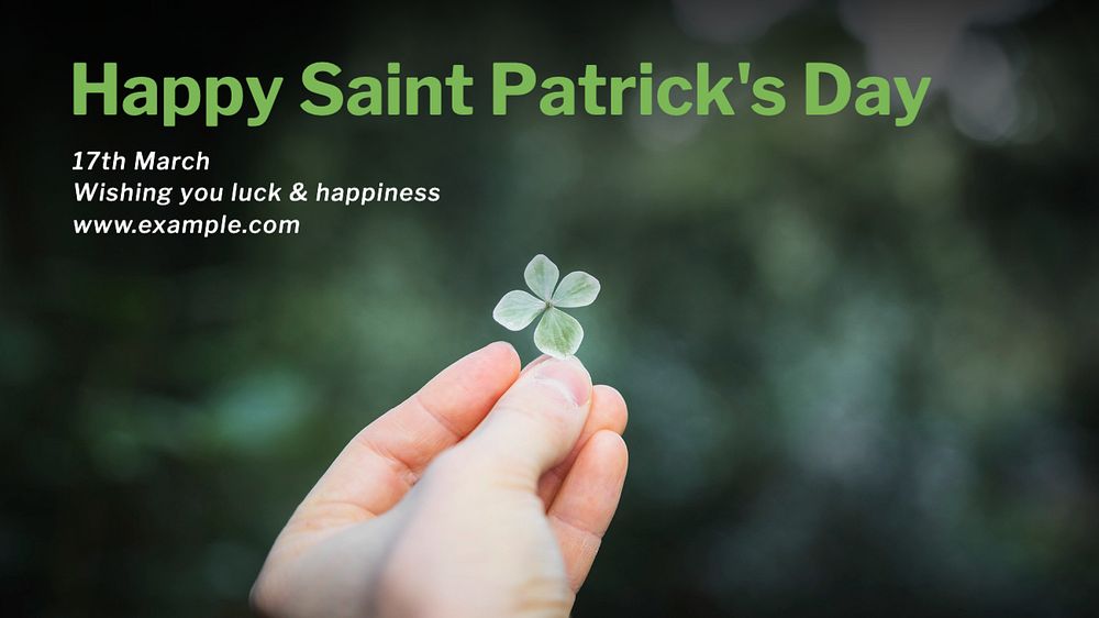 Saint Patrick's day  blog banner template, editable text