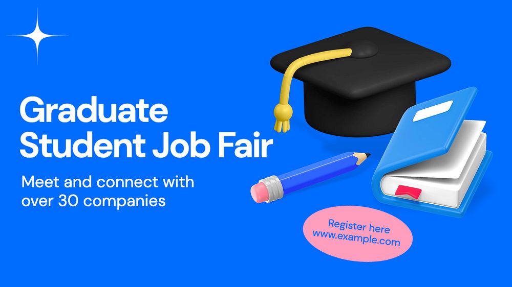 Graduate student job fair Facebook cover template, editable design