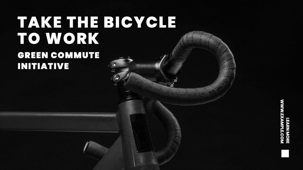 Green commute initiative  blog banner template, editable text