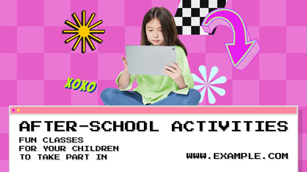 After-school activities Facebook cover template, editable design